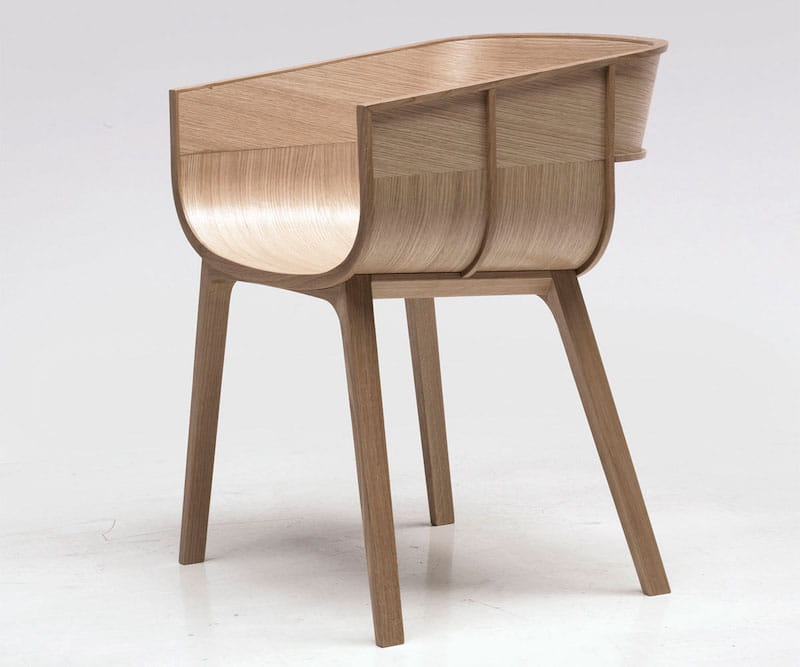 Chaise en bois cintré faite par Benjamin Hubert, nom du meuble : Maritime Legno